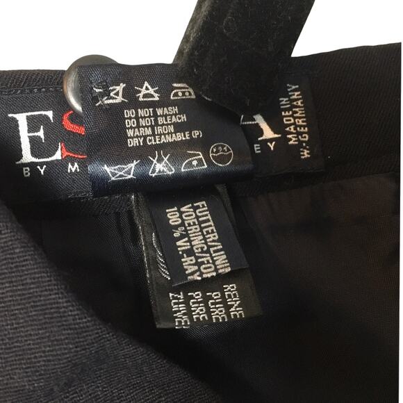 Escada Margaretha Ley Pencil Skirt Straight Pockets Black New Wool Womens Career - Picture 9 of 11